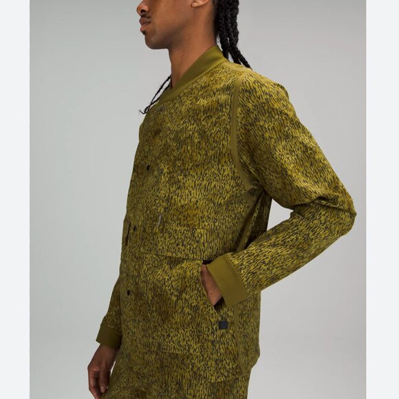 Lululemon Lab Snapdown Jacket Batik Animal TieDye Print Bomber Shirt Jacket L - Picture 2 of 6